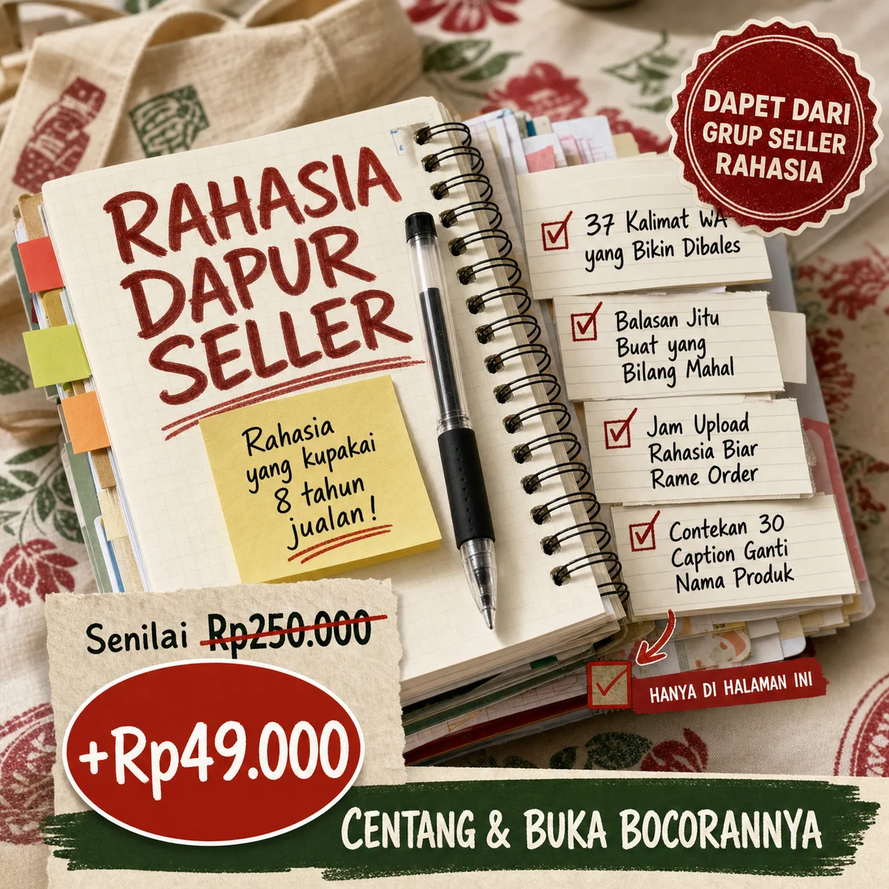 Bocoran Seller Laris - Paket Contekan Tinggal Copas